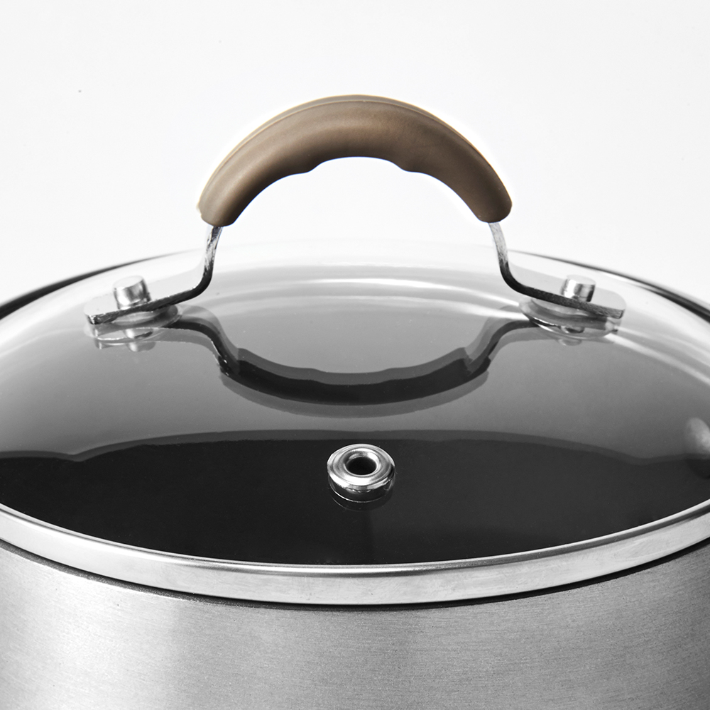 Nồi chống dính nhôm Lock&Lock Handycook 14cm LHD1142 - 2 tay cầm - Có kèm nắp - Màu xám