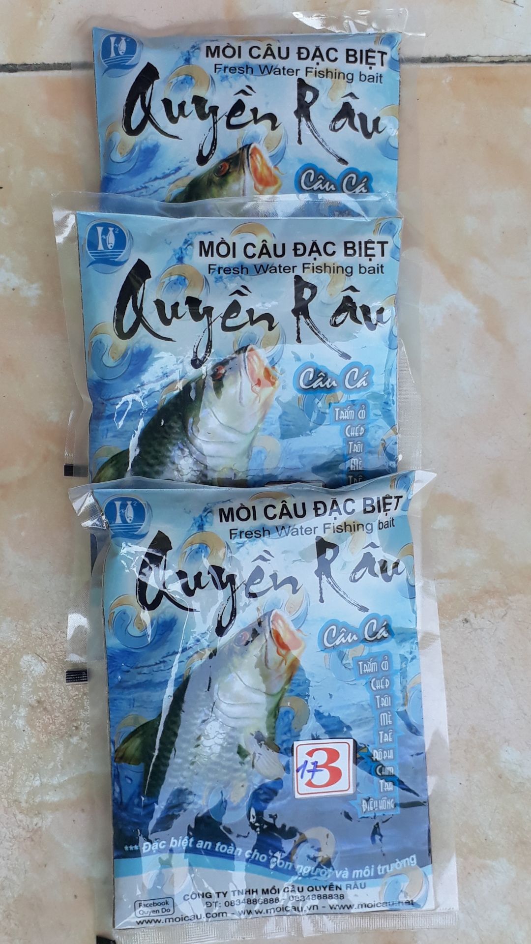 Mồi Quyền Dâu Số 3(gồm 3 gói) Mồi Câu Cá Chép đặc biệt