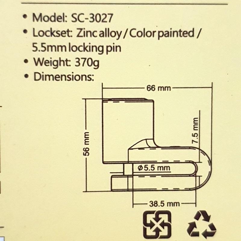 Khóa đĩa xe máy chống trộm SCHONE SC-3027 Bạc ( GERMANY)