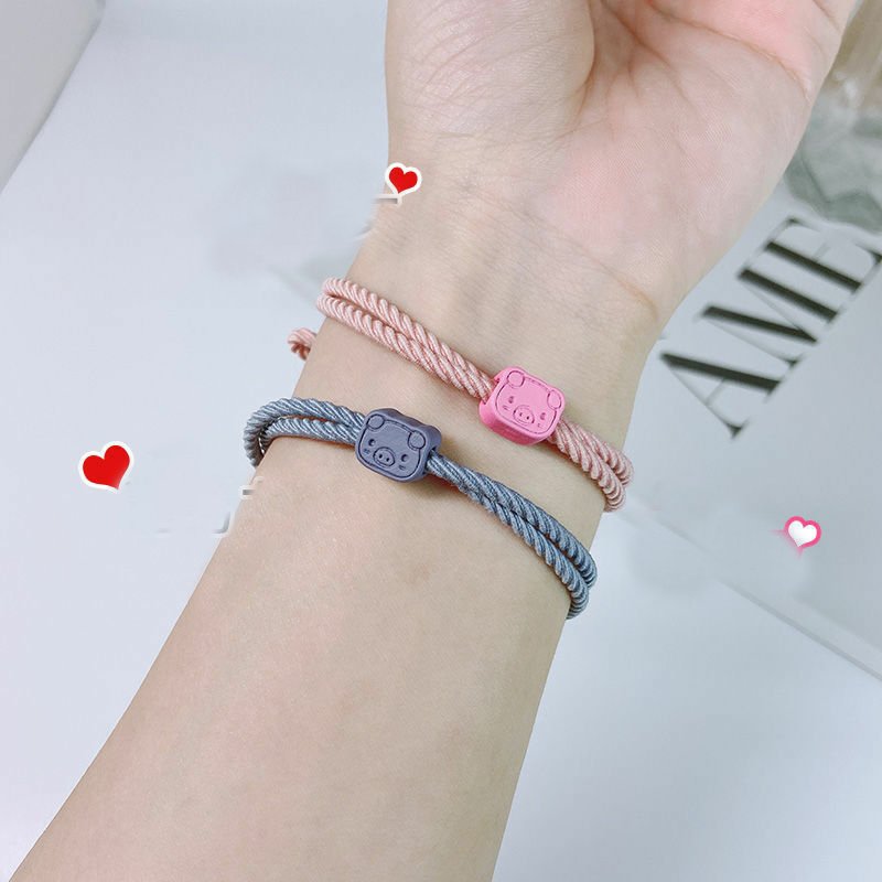 Cột tóc họa tiết icon chú heo phong cách tối giản - 01 cột