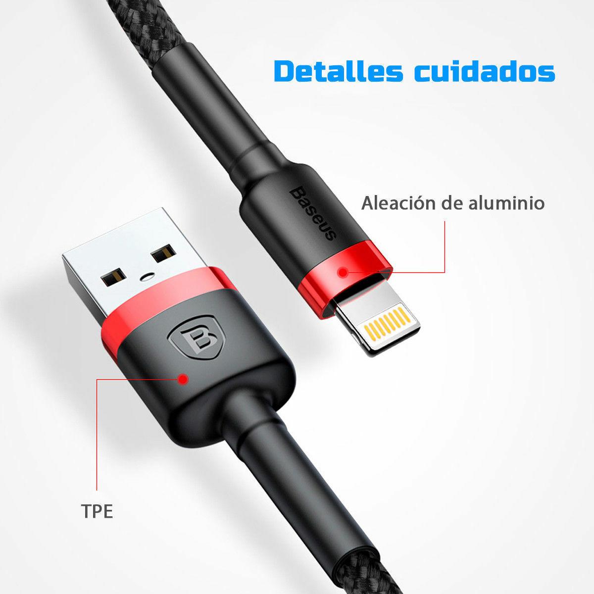 Cáp sạc nhanh, truyền dữ liệu tốc độ cao Baseus Cafule Lightning cho iPhone/ iPad  Dài 2M ( 2.4A, Sạc nhanh, Siêu bền)