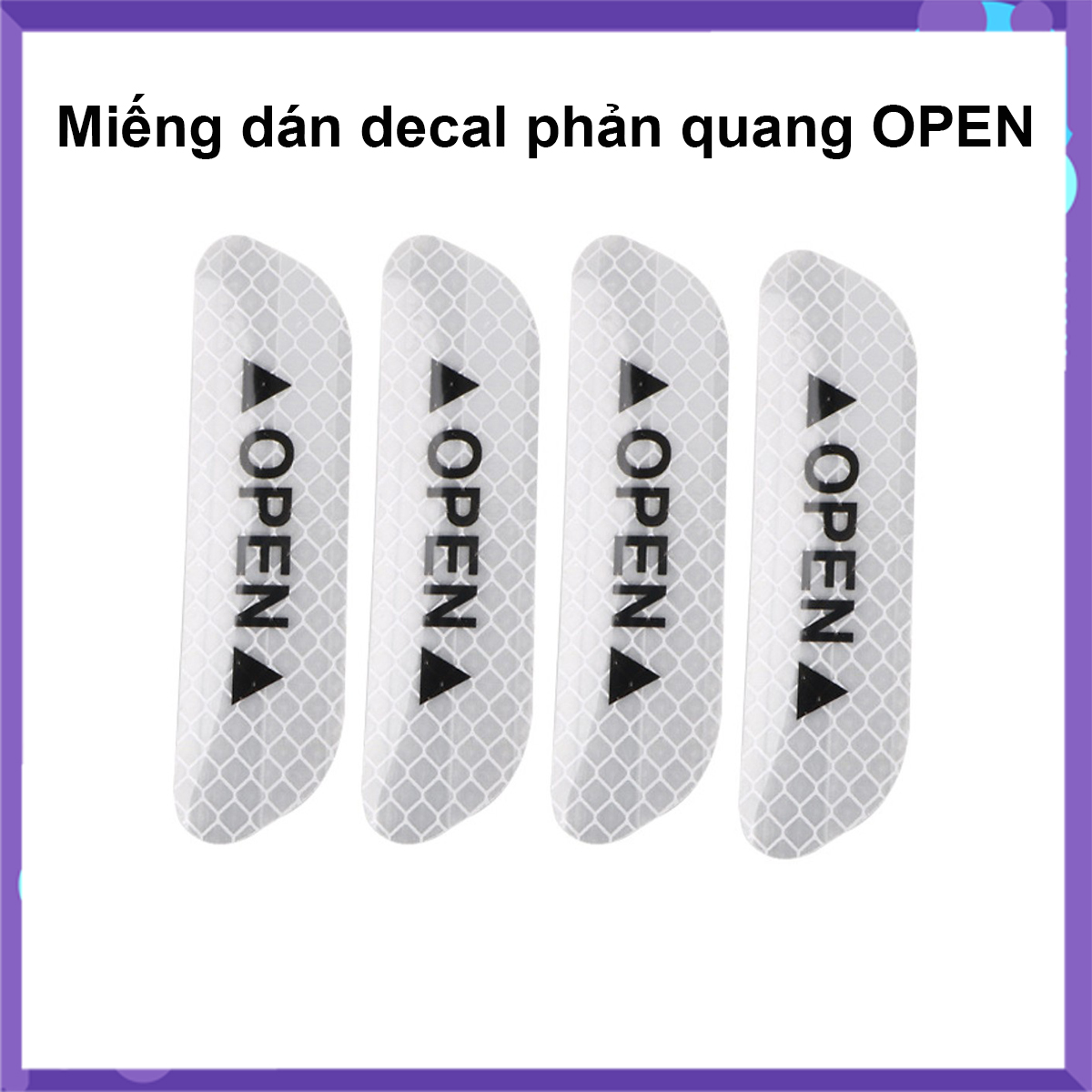 Bộ 4 miếng decal chữ OPEN dán cửa xe ô tô (xe hơi)