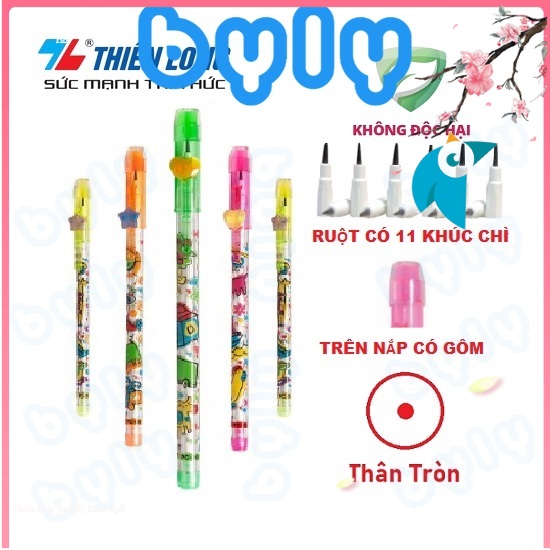 [Nhập RS0822 giảm 30k cho đơn 99k]Bút chì khúc - bút chì rút Thiên Long PC-09