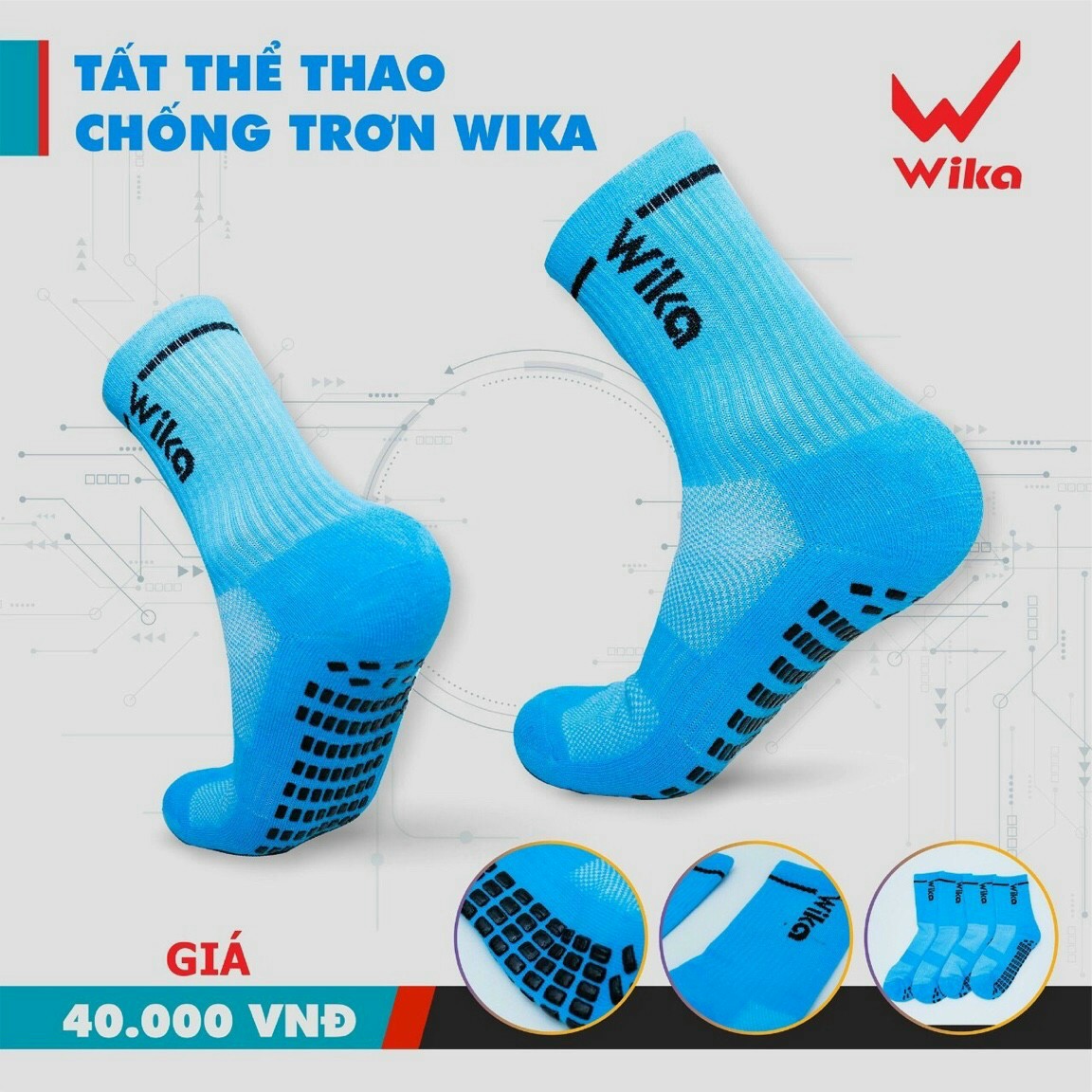 Vớ đá bóng vải cotton đế dày chống trượt
