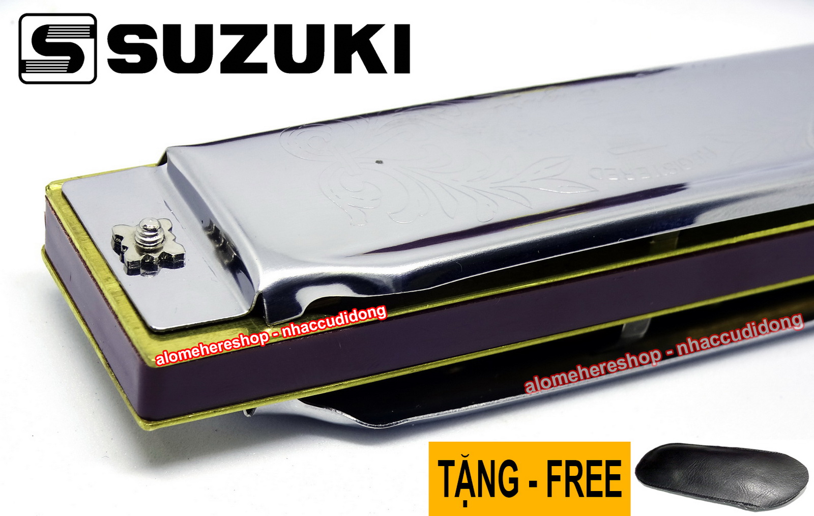 Kèn harmonica diatonic Suzuki Folk Master 1072 key C (bạc)