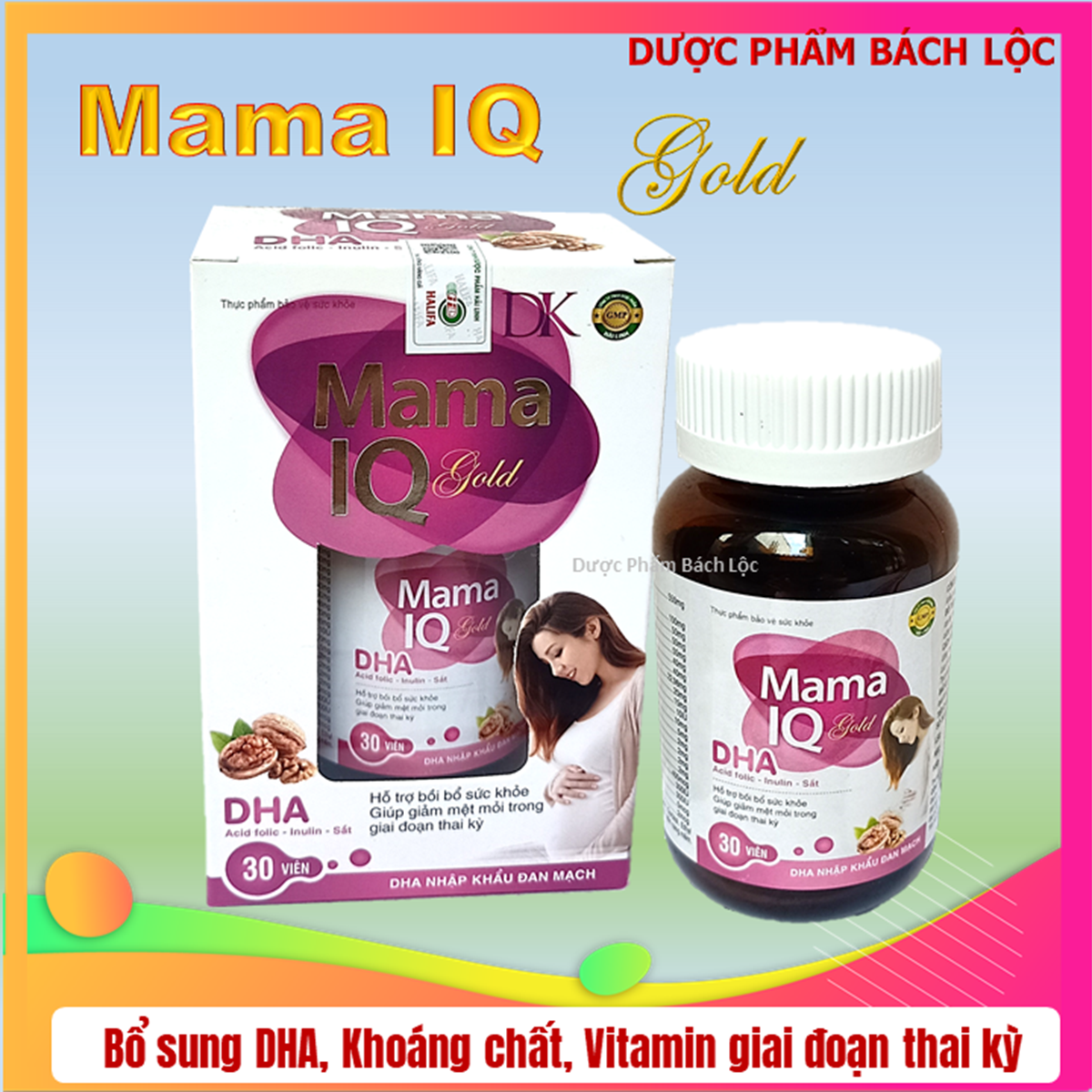 Viên uống Mama IQ Giúp bổ sung DHA và Vitamin tổng hợp cho Bà bầu