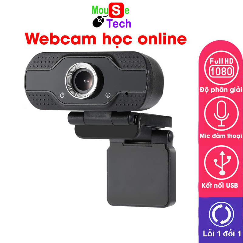 Webcam có mic Full HD 1080P dùng cho máy tính để dạy và học trực tuyến