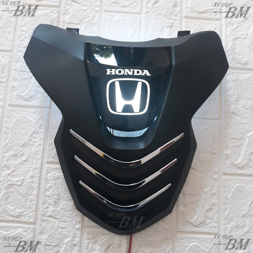 mặt nạ sh 3 sọc đen nhám độ led honda