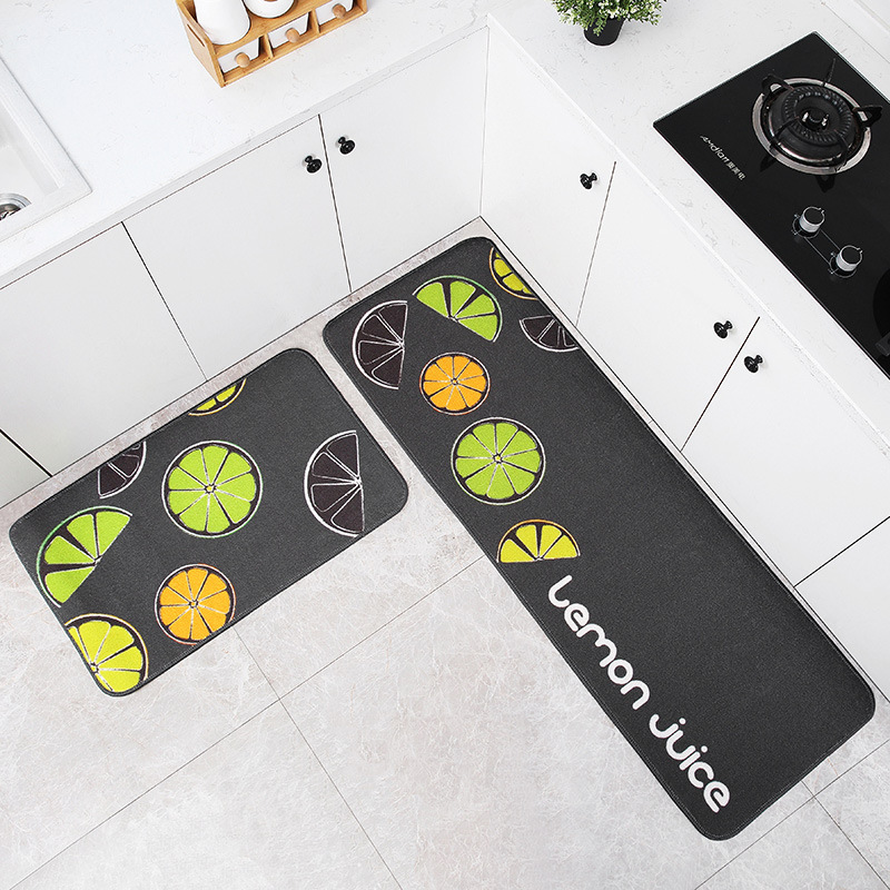 Set 2 Thảm Bếp Sợi Len Đế Cao Su Chống Trượt Cao cấp