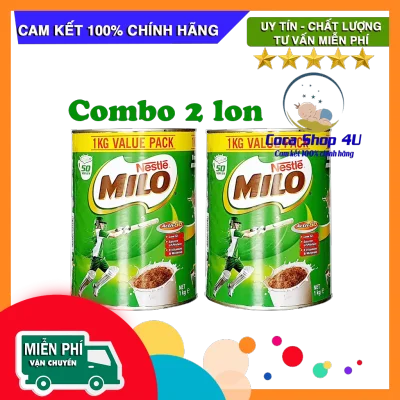 [Combo 2 lon] Sữa Bột MILO ÚC 1KG Chính Hãng Nestlé