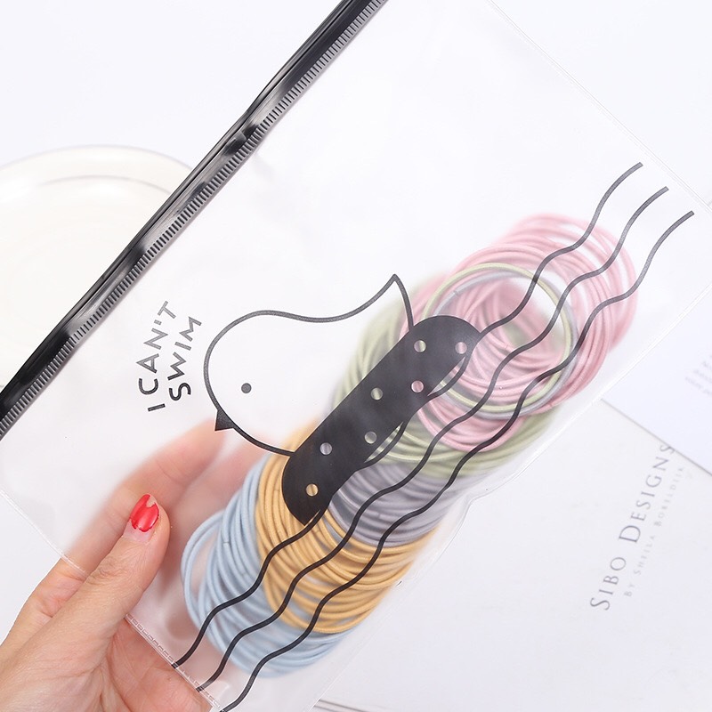Set 100 Dây Buộc Tóc Trơn(giao ngẫu nhiên)