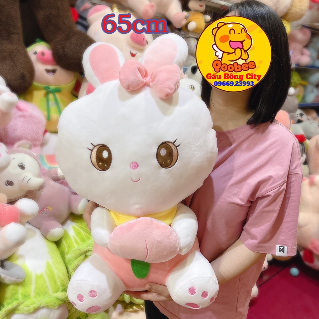 Thỏ Bông Ôm Trái Đào - Gấu Bông Thỏ Cho Bé