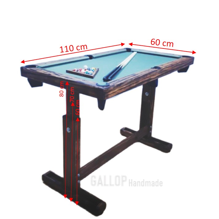Bàn Bida mini có chân (110cm x 60cm), bi 25mm