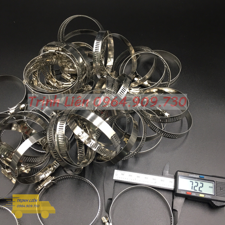 Túi đai siết quai nhê inox 50 cái , Đai xiết ống các loại inox siết cổ dê cỡ 51X70mm