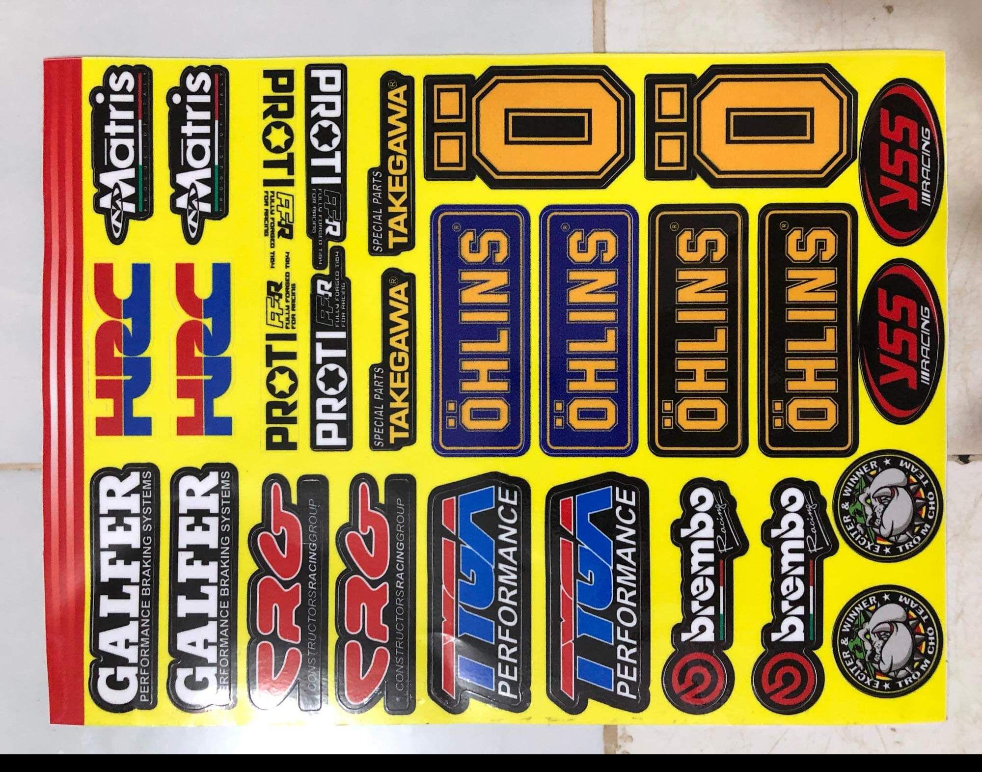 Tem logo trọn bộ dán xe máy 18x25cm