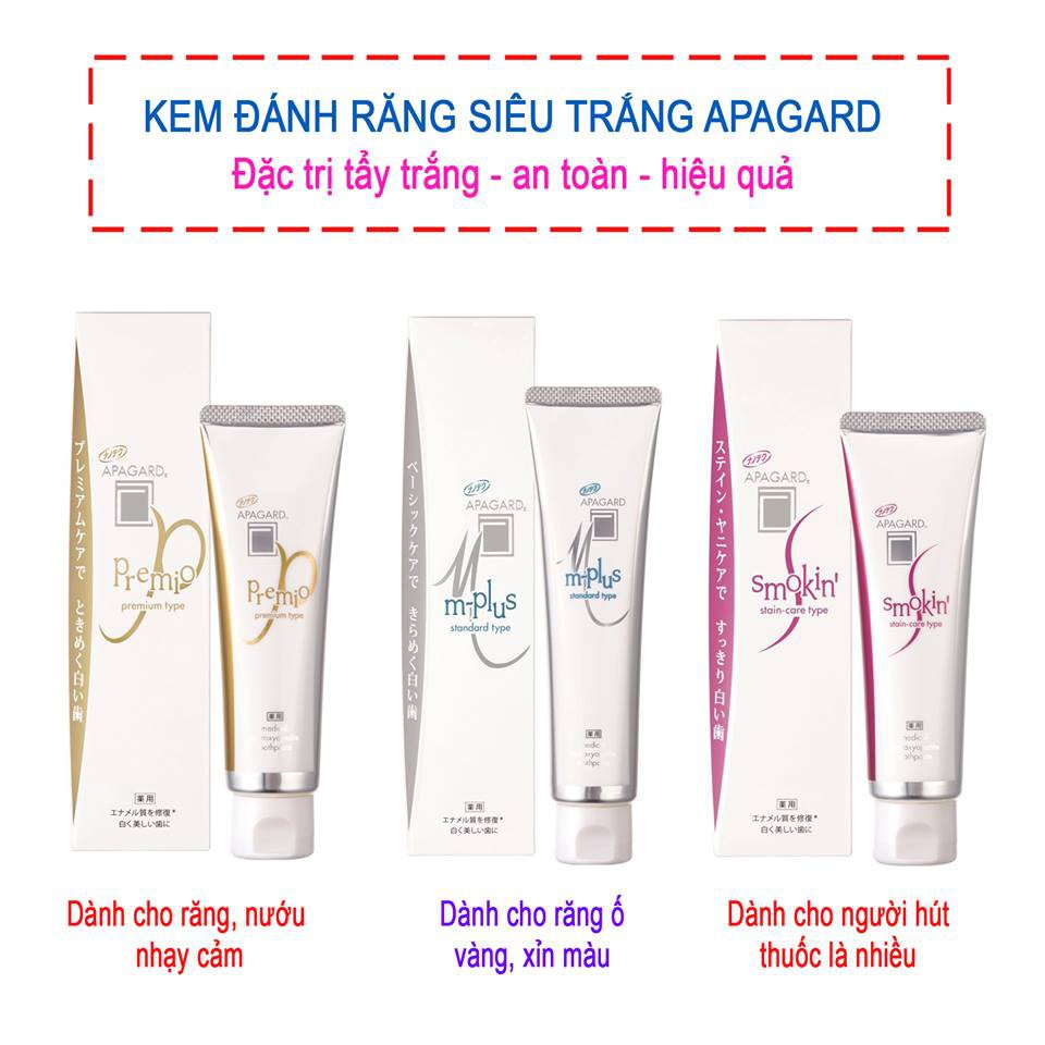 Kem đánh răng làm trắng răng Apagard M m-plus 120g