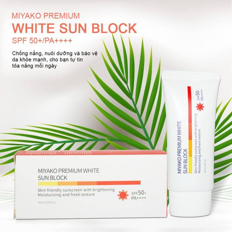 Kem Chống Nắng Premium White Sun Block SPF50 PA++++ Miyako Hàn Quốc 50ml nhập khẩu
