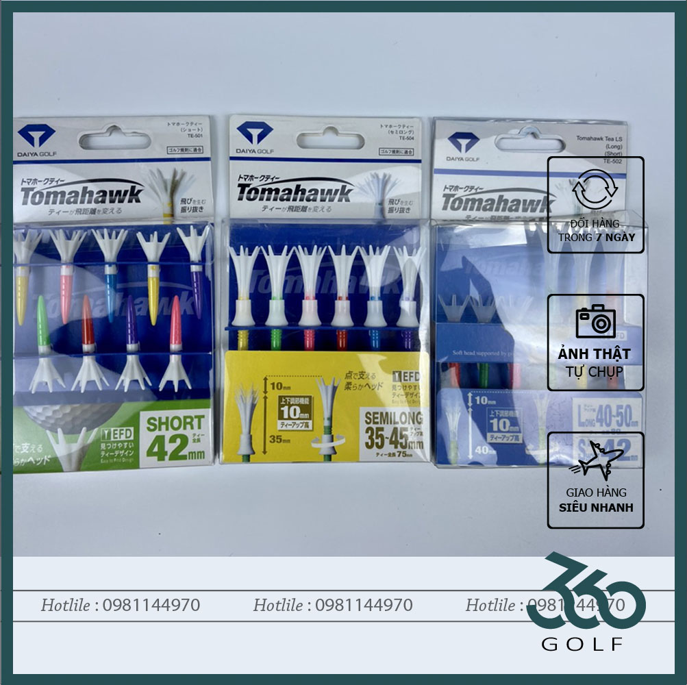 [GIẢM 50K PHÍ SHIP + HOÀN TIỀN 50K] Tee đánh Golf tomahawk - Daiya Thương hiệu : DAIYA GOLF ( Nhật Bản )