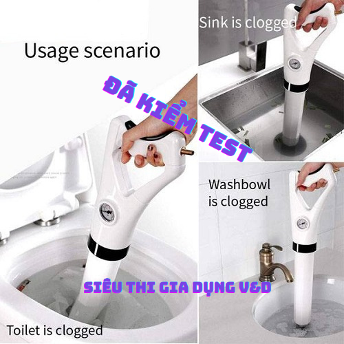 Dụng cụ chuyên dùng thông tắc bồn cầu, ống nước, chậu rửa bằng nén khí cao áp - Bồn cầu bị nghẹt - Máy thông tắc cống nghẹt - Máy thông tắc bồn cầu nghẹt. dụng cụ thông tắt bồn cầu
