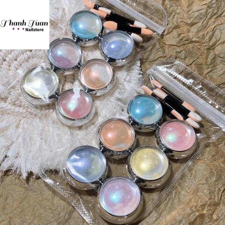 Bột tráng gương neon - Set 6 hũ - Phụ kiện đồ nail Thanh Tuấn