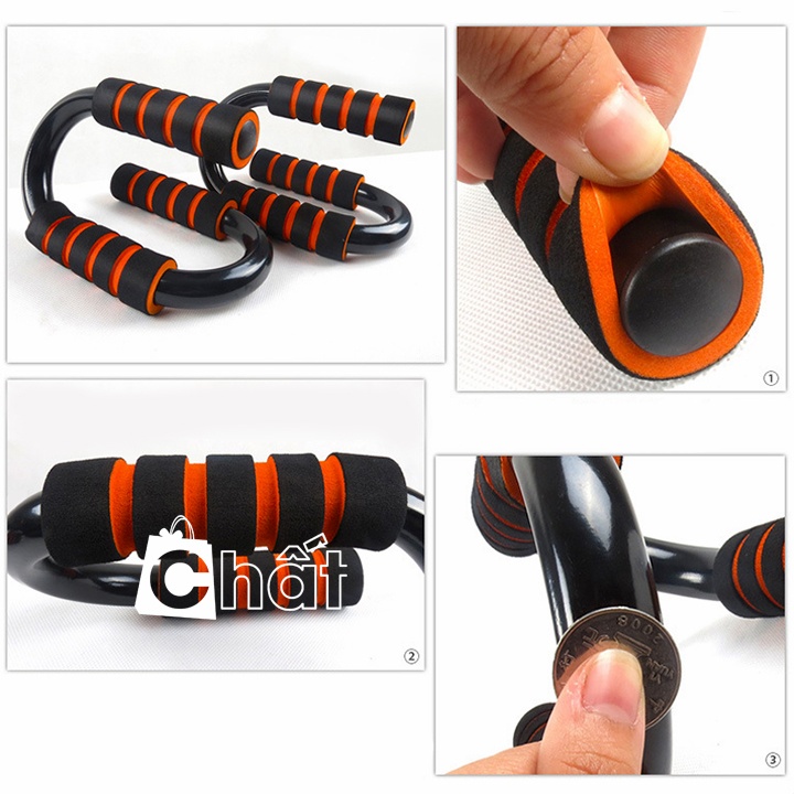 Dụng Cụ Tập Hít Đất Chống Đẩy Bằng Thép Carbon 3 Chiều
