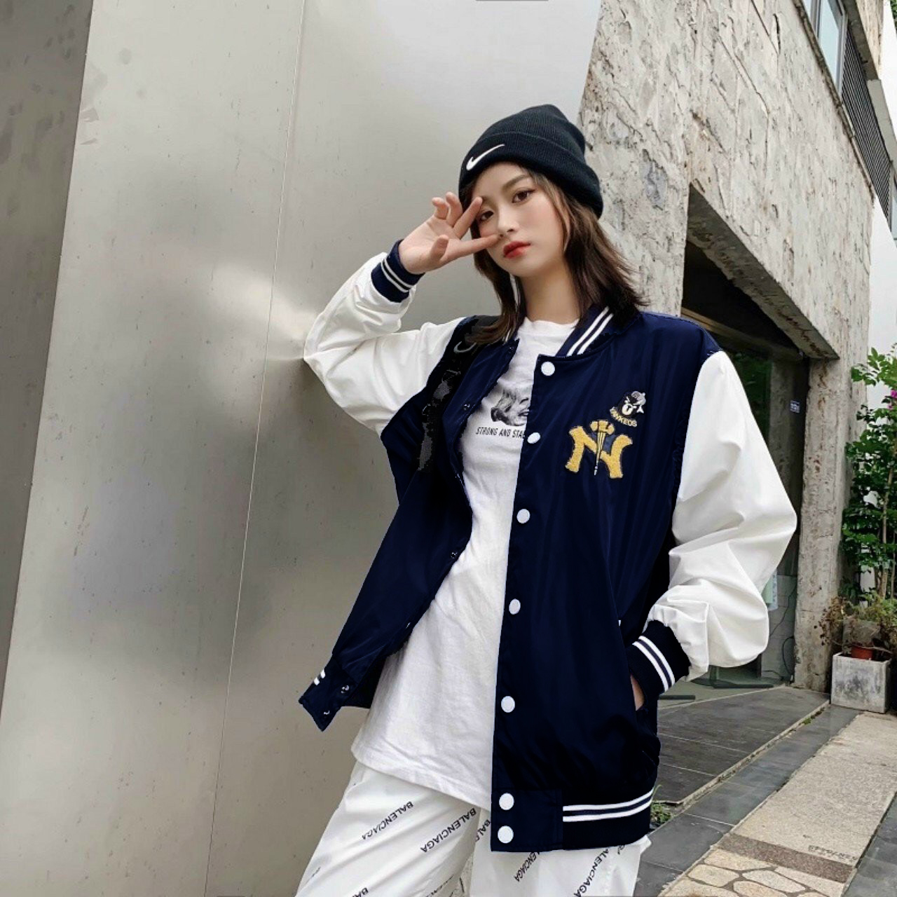 [Ảnh + Video thật] Áo khoác bomber thiết kế Unisex style bóng chày