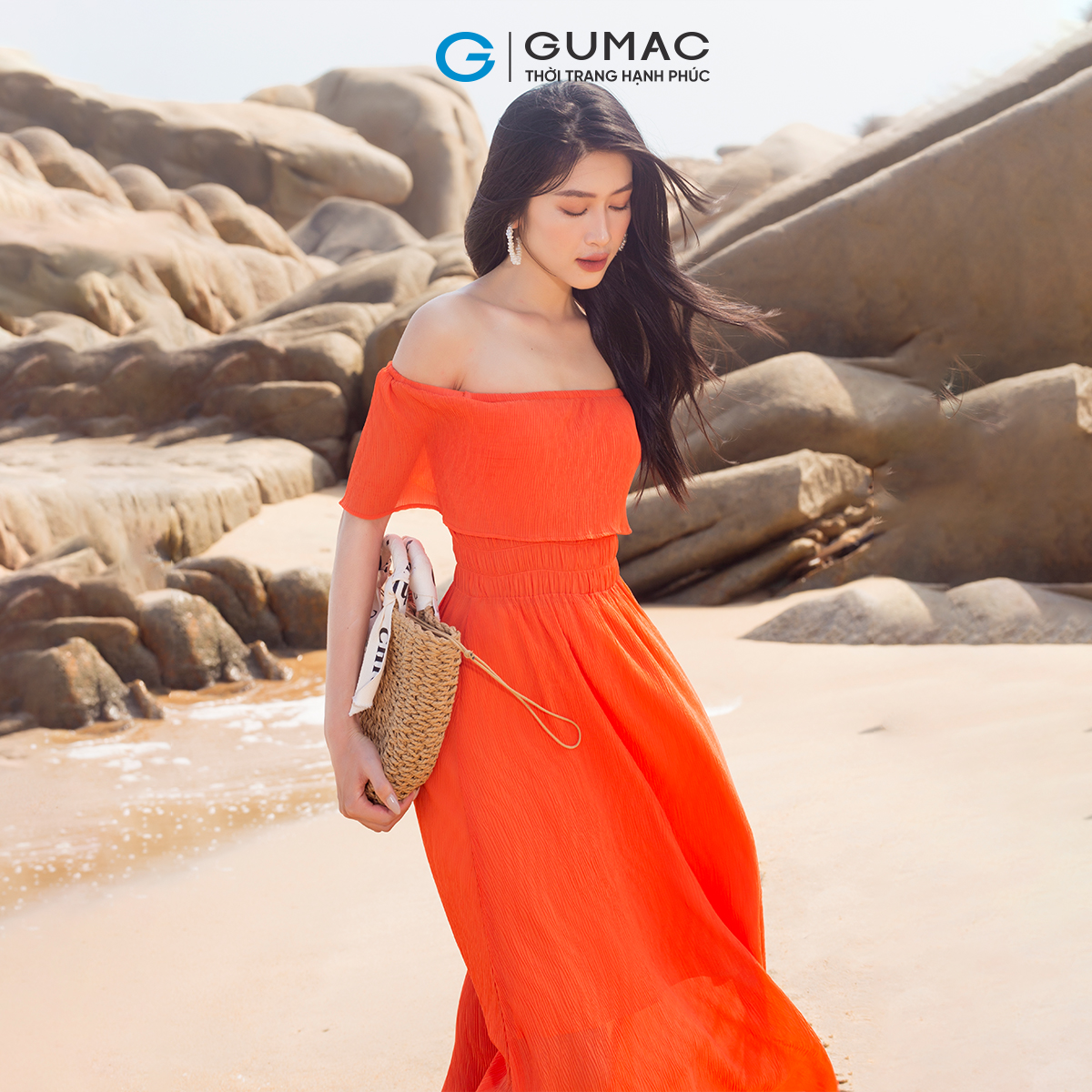 Đầm nữ maxi trễ vai GUMAC DD05031 - DD05090