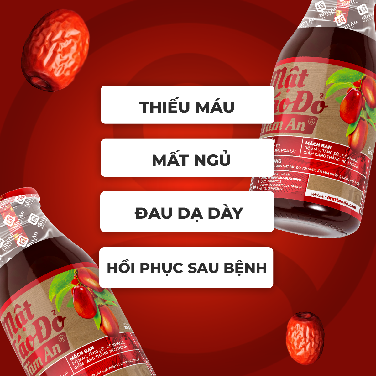 MẬT TÁO ĐỎ TÂM AN - 250ml