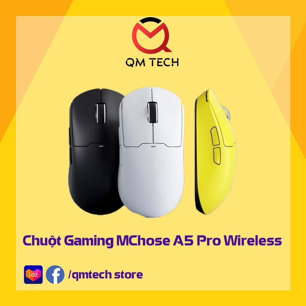 Chuột gaming không dây siêu nhẹ mchose a5 / a5 pro / a5 pro max - qmtech store