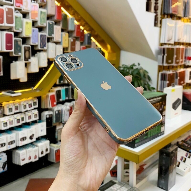 Ốp Táo Xi Viền Vuông Độ Iphone 12 Cao Cấp
