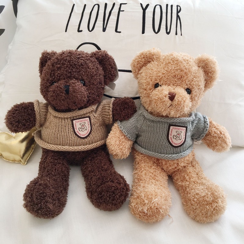 Gấu bông teddy head tales áo len cao cấp - gấu bông mina