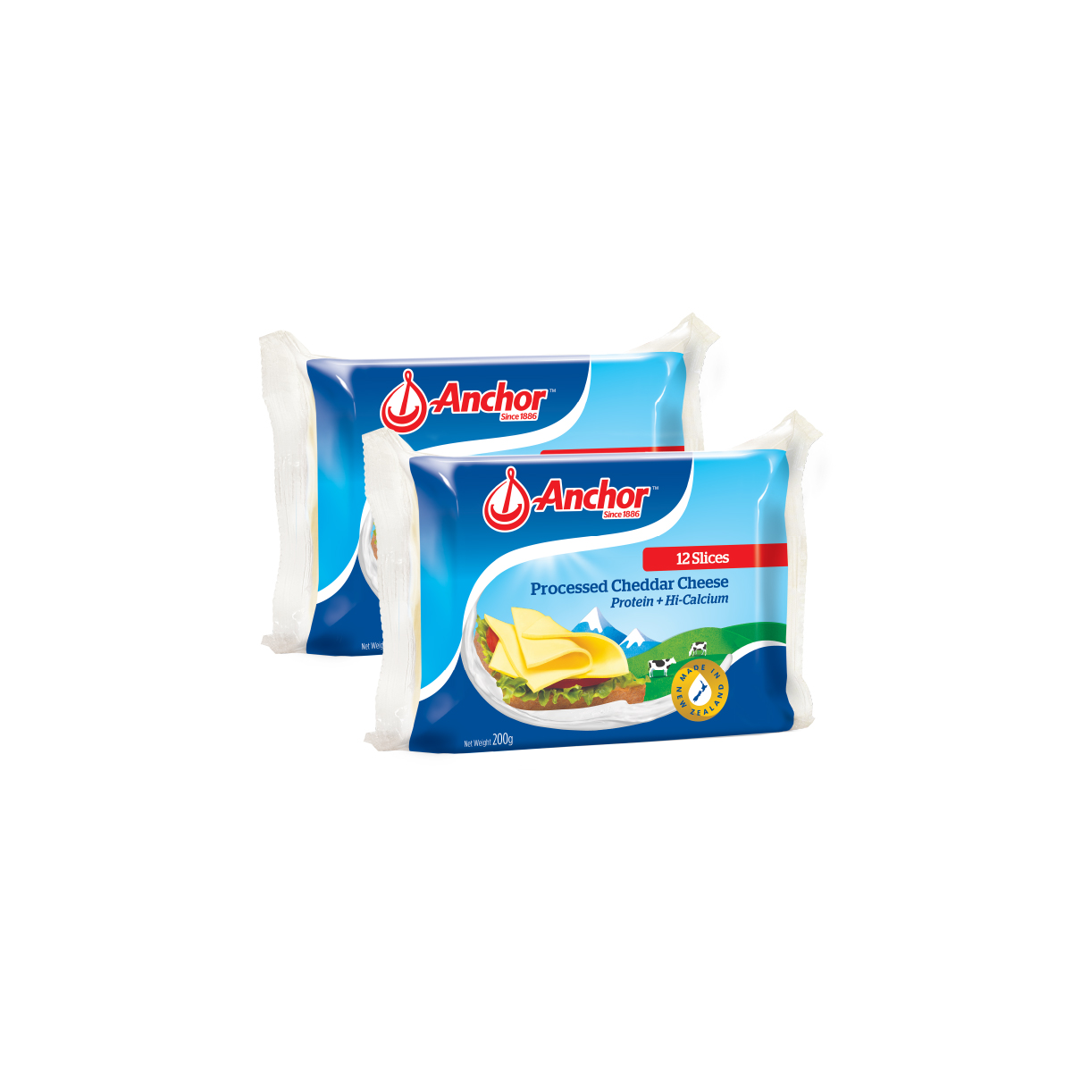 [GIAO HÀNG HỎA TỐC - HCM] Combo 2 Phô Mai Lát Anchor Cheddar 200G (12 Miếng)