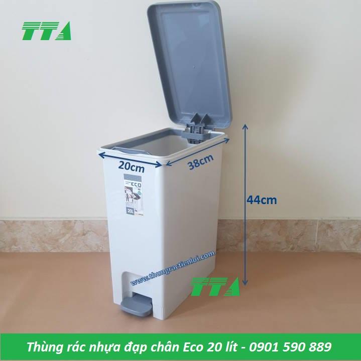 Thùng rác nhựa đạp chân Eco 20 lít