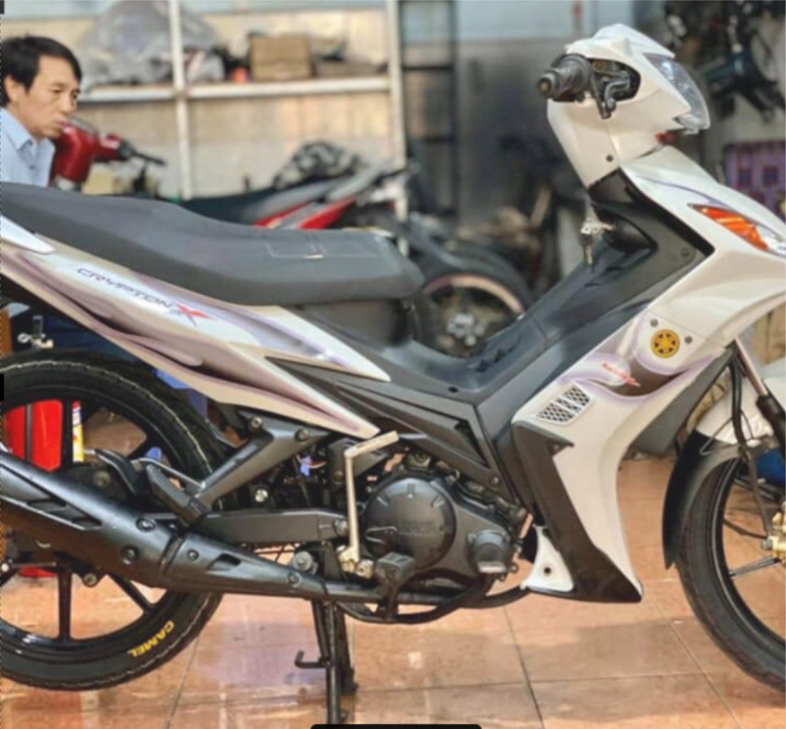 Tem rời ex 2010 Crypton lửa dán xe trắng