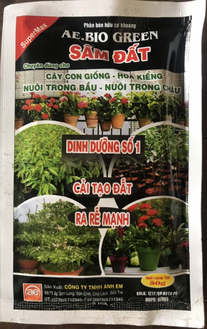 Phân bón hữu cơ khoáng SÂM ĐẤT - Chuyên hoa kiểng, cây giống