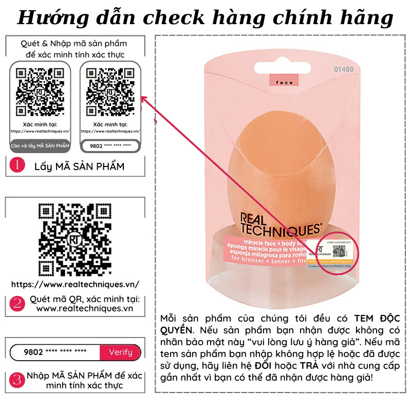 [HCM]Mút trang điểm Real Techniques Miracle Face + Body Sponge