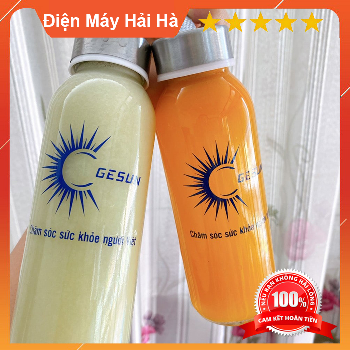 Bình thuỷ tinh 500ml Gesun cao cấp Có Nắp Đậy