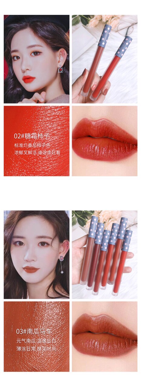 [HCM]Son kem hengFang Velvet Mousse chấm bi Lẻ 1 Cây .