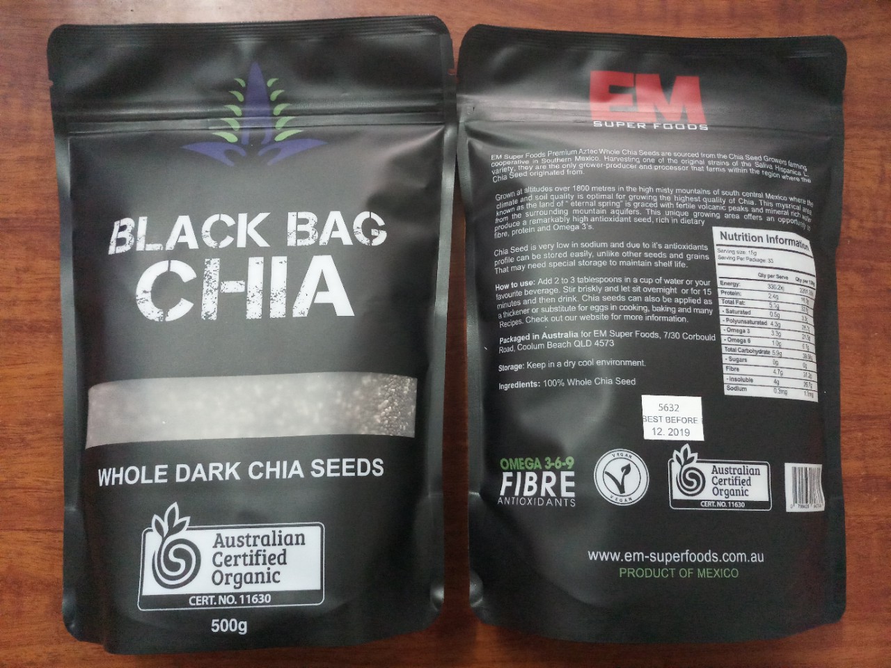 Hạt Chia Úc Organic Chia Seeds Túi Đen 500gr