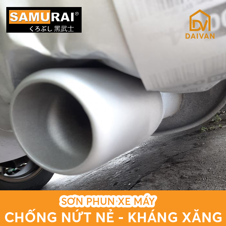 Sơn xịt Samurai chịu nhiệt H1 Màu bạc