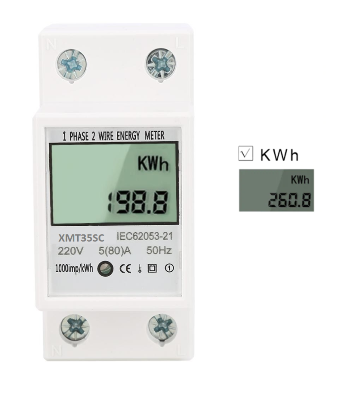 Công tơ điện 220V-80A đo lượng điện tiêu thụ (KWh).Thiết bị đo số điện tiêu thụ,đồng hồ đo điện 1 pha