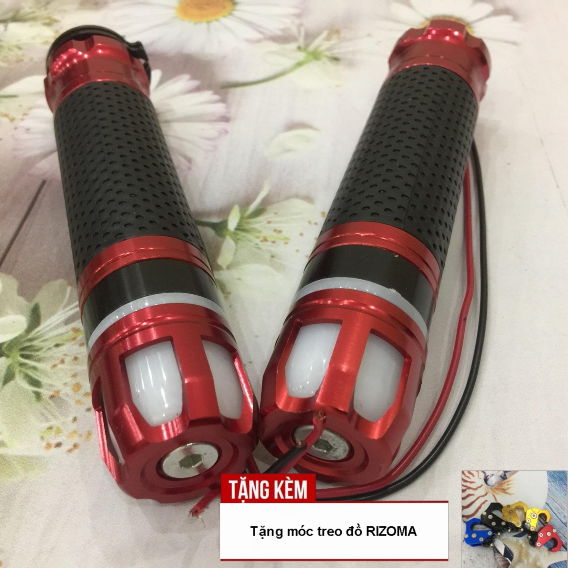 [CÓ QUÀ-TẶNG MÓC TREO TIỆN LỢI] Đôi bao tay RIZOMA màu ĐỎ thiết kế đèn LED đầu xoay khiến bạn tự tin cầm lái OX71-HJ8
