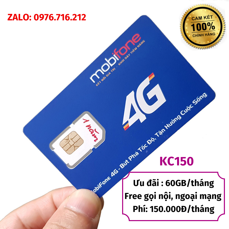 Sim 4G Mobifone NA70 - NA90 - NA120 - KC90 - KC120 - KC150  Data TỐC ĐỘ CAO , Free nội ngoại mạng FREESHIP - CHƯA KÍCH HOẠT