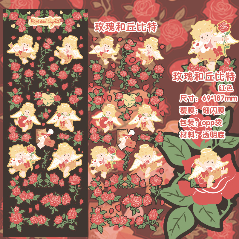 Sticker-Nhãn Dán Hoa Hồng & Thiên Thần