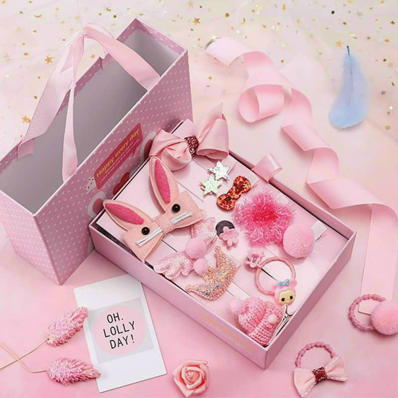 Set nơ cột tóc 18 món cho bé gái siêu xinh- có tách lẻ M66