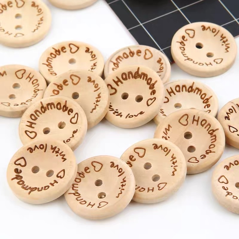 10 Nút Gỗ Handmade làm đồ thủ công, trang trí sản phẩm handamde