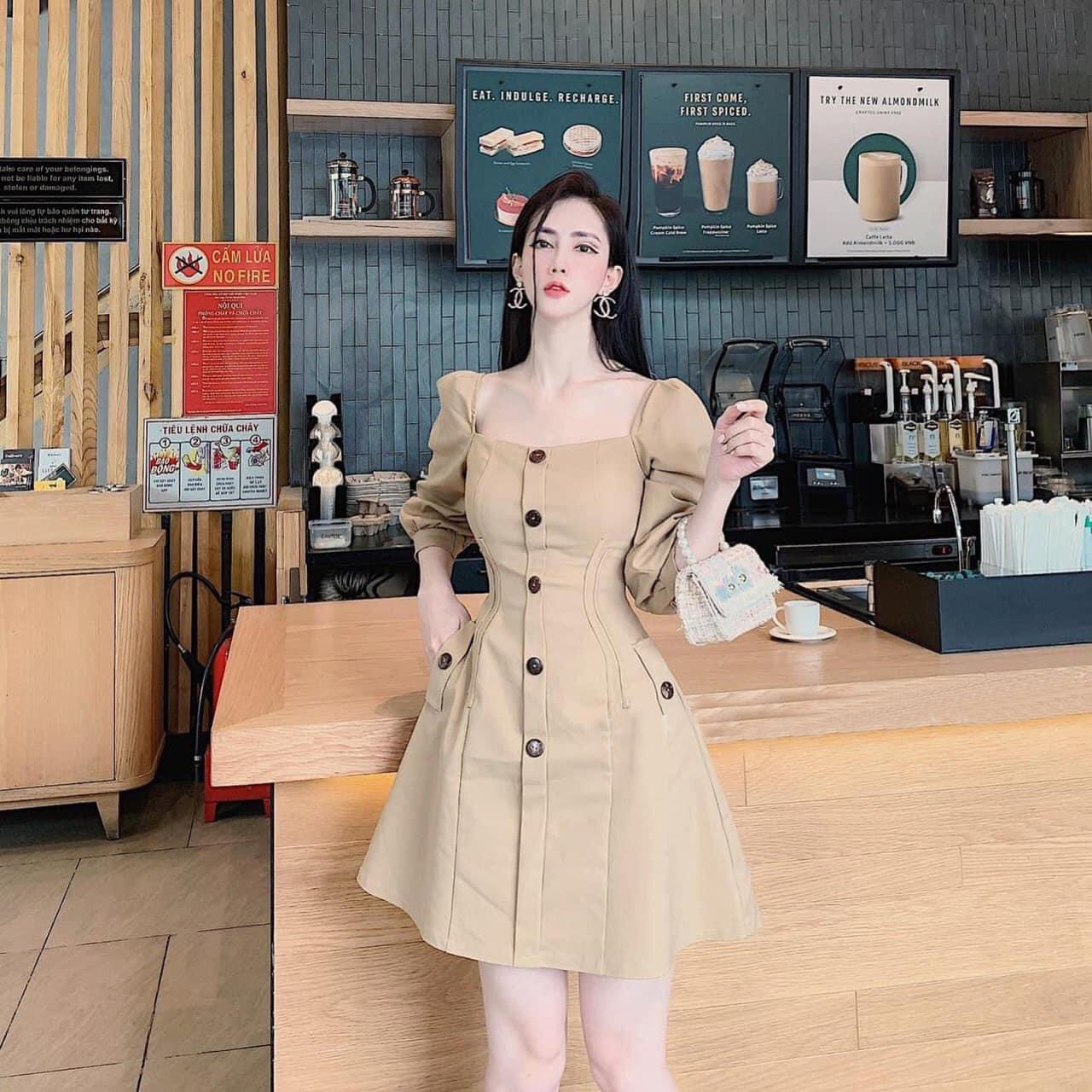 Váy nữ đầm dáng xòe tay lỡ