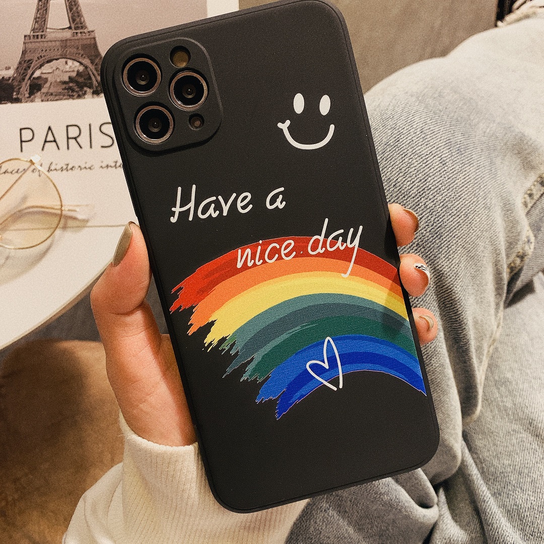 Ốp Lưng Silicon Màu Bảo Vệ CAMERA Have a nice day