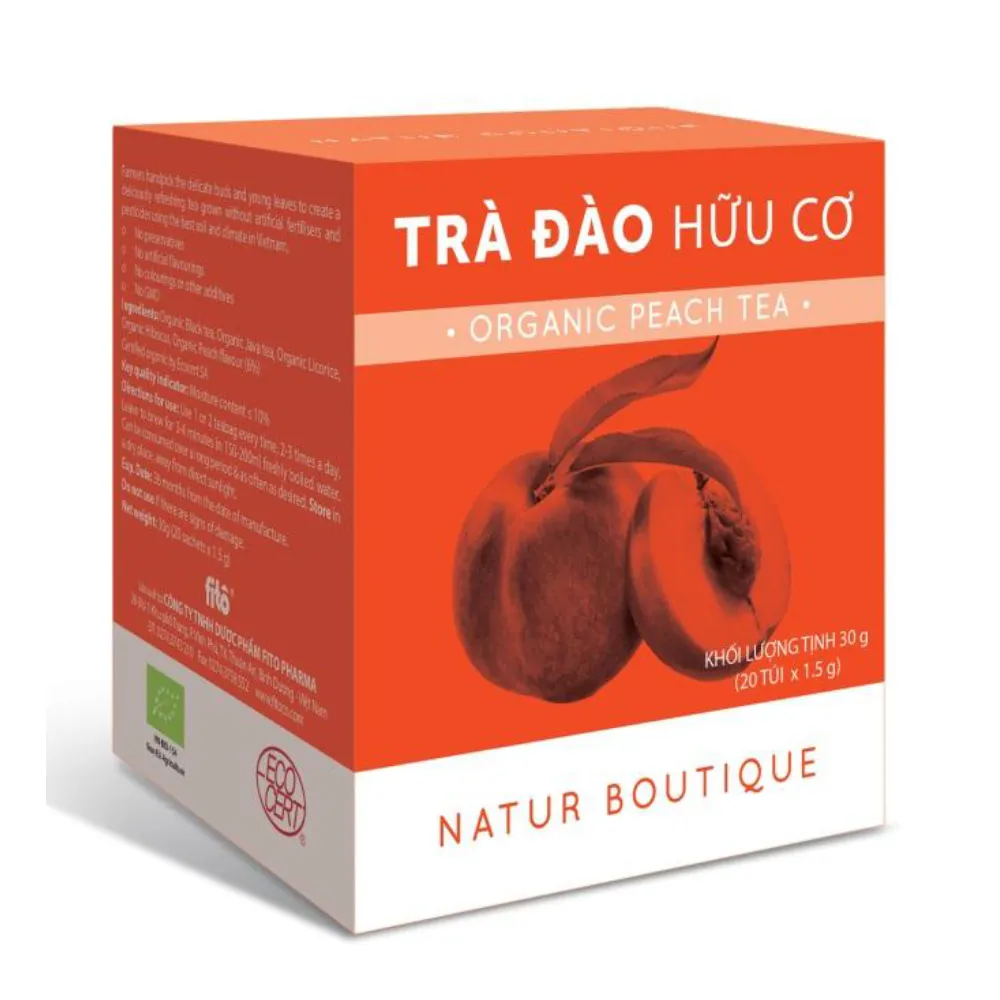 Trà đào hữu cơ, 20 túi lọc (Organic Peach Tea, 20 Teabags)