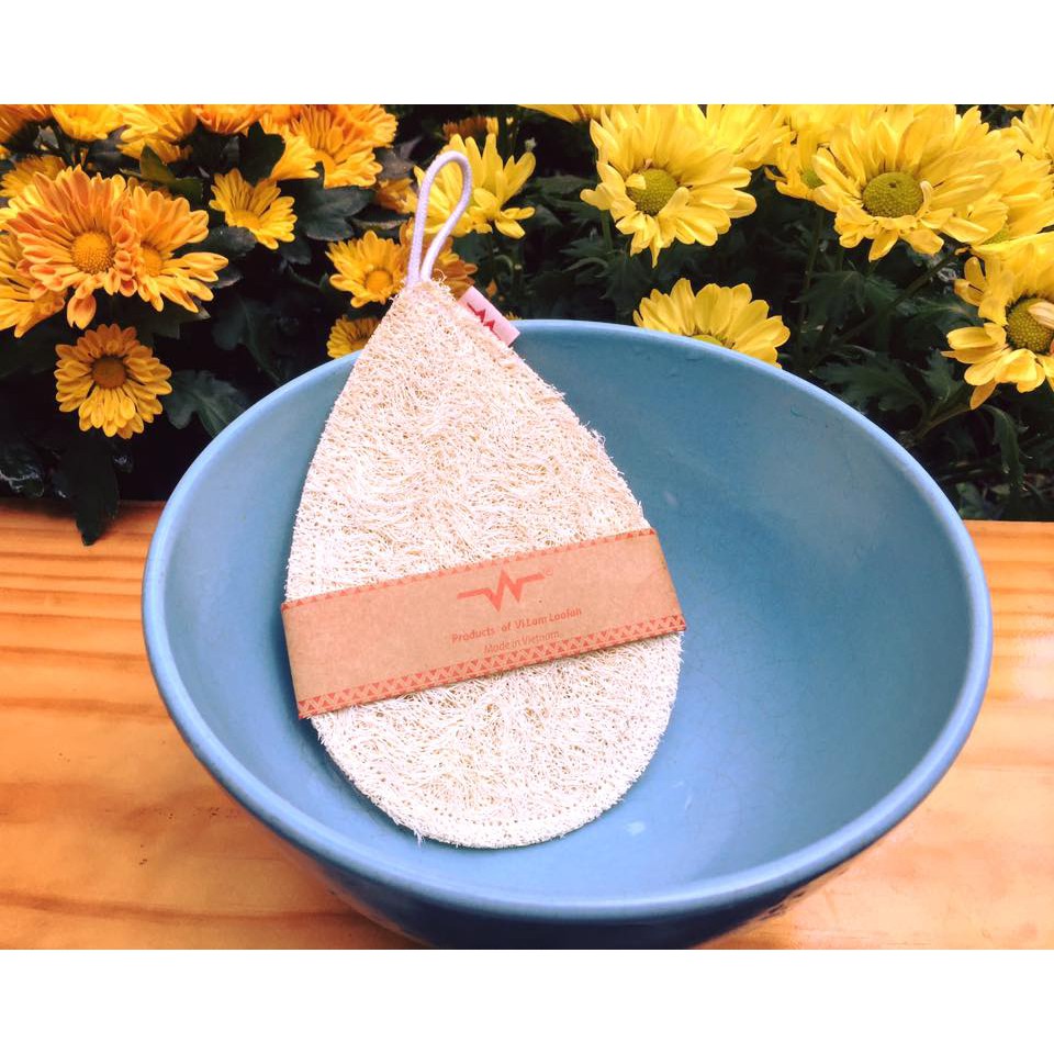 (VI LÂM) Set 2 Miếng rửa bát xơ mướp Sạch dầu mỡ, thân thiện với môi trường (Natural loofar dish clean) Koshka Home